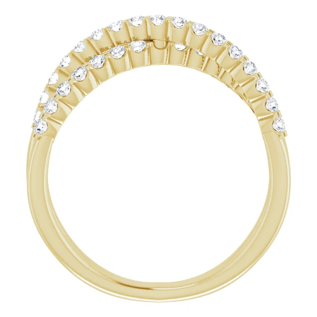 14K Yellow 1/2 CTW Diamond Criss-Cross Ring-