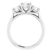 14K White 8 mm Round Forever One Moissanite Engagement Ring