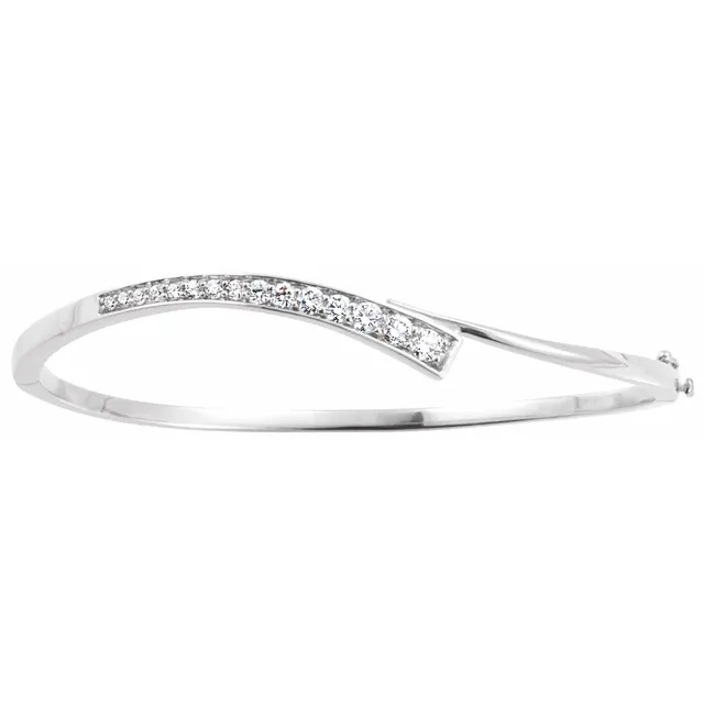 14K White 3/4 CTW Diamond Journey 6.5" Bracelet-