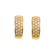 14K Yellow 1/3 CTW Diamond Hoop Earrings