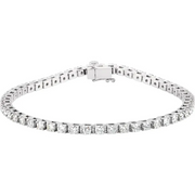 14K White 3 1/2 CTW Diamond Line 7 1/4" Bracelet