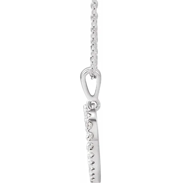 14K White 1/4 CTW Diamond Heart 18" Necklace-