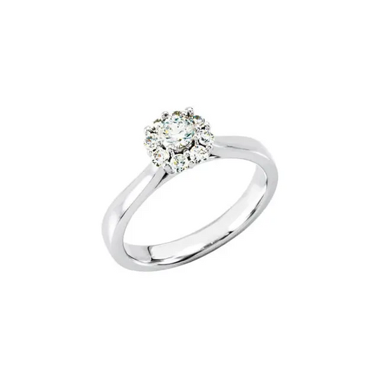 PLAT 1/3 CTW Diamond Halo-Style Cluster Engagement Ring