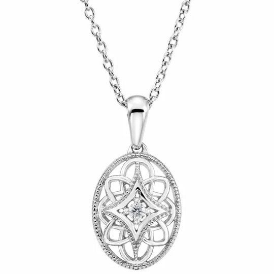 Sterling Silver .3 CT Diamond 18" Necklace