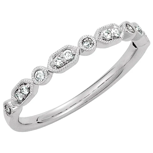 14K White 1/8 CTW Diamond Ring-