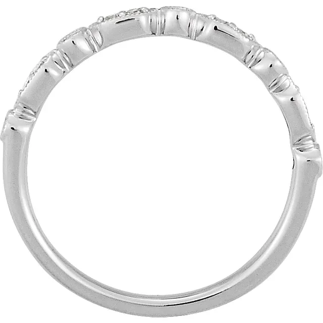 14K White 1/8 CTW Diamond Ring-