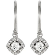 14K White 5/8 CTW Diamond Earrings
