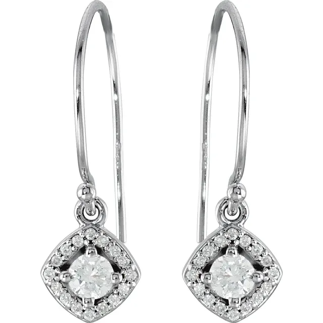 14K White 5/8 CTW Diamond Earrings