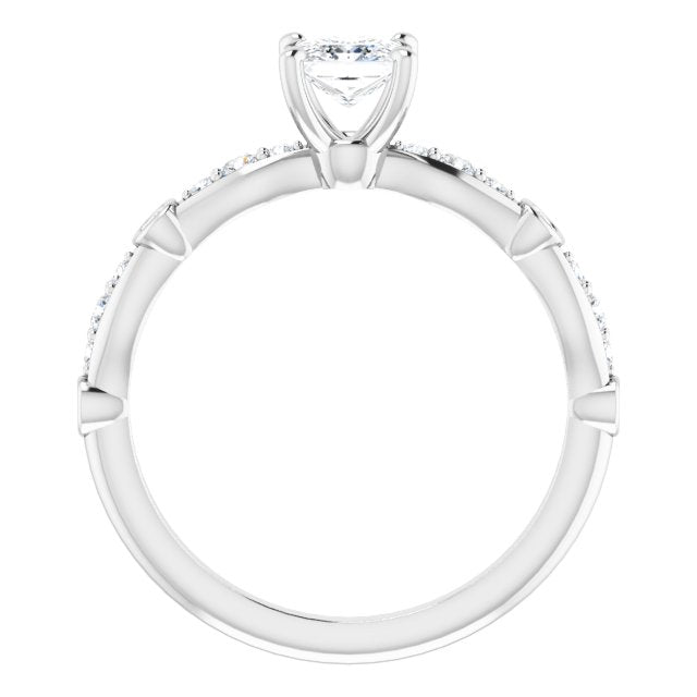 4.5 mm Square I2 Engagement Ring