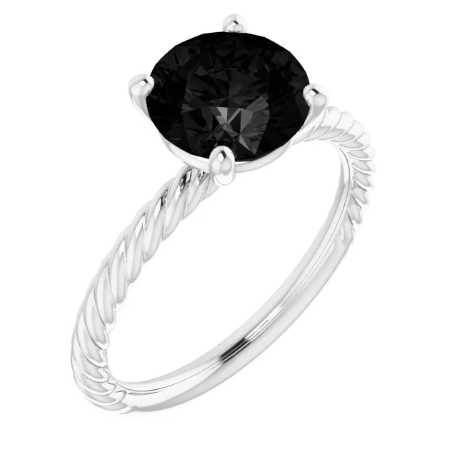 14K White Onyx Ring-7.00 (approximate standard size)-