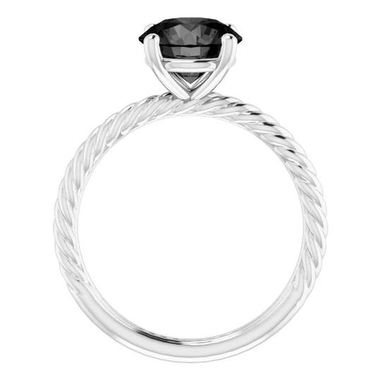 14K White Onyx Ring
