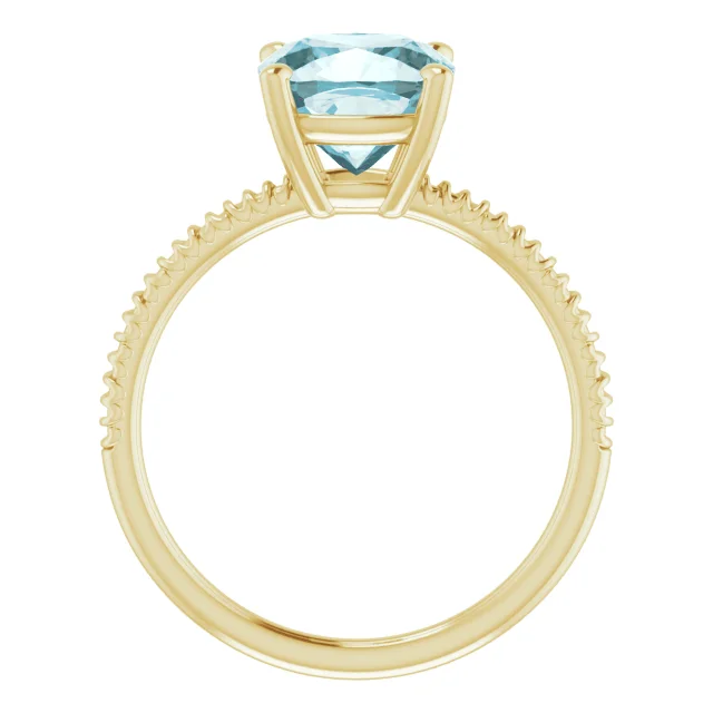 14K Yellow Sky Blue Topaz Ring-7.00 (approximate standard size)-