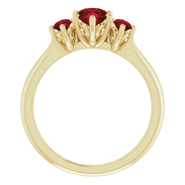 14K Yellow 7x5 mm Oval Garnet Ring-