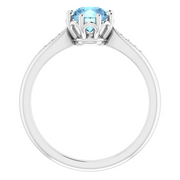 Platinum Aquamarine & .4 CTW Diamond Ring