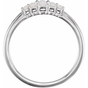 14K White Opal Graduated Five-Stone Ring