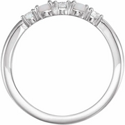 14K White Opal & 1/5 CTW Diamond Stackable Ring