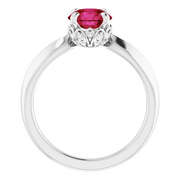 Platinum Lab-Grown Ruby & 1/1 CTW Diamond Ring