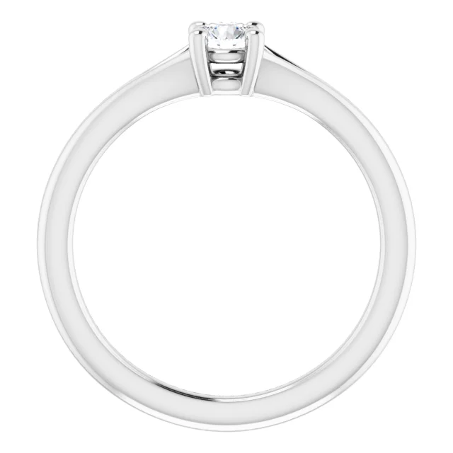 14K White Sapphire Youth Solitaire Ring-