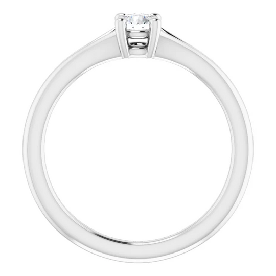 14K White Sapphire Youth Solitaire Ring