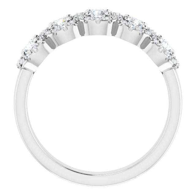 14K White 7/8 CTW Natural Diamond Anniversary Ring