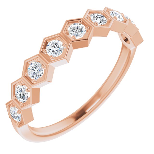 3/8 CTW Lab-Grown Diamond Stackable Ring-14kt Rose Gold-