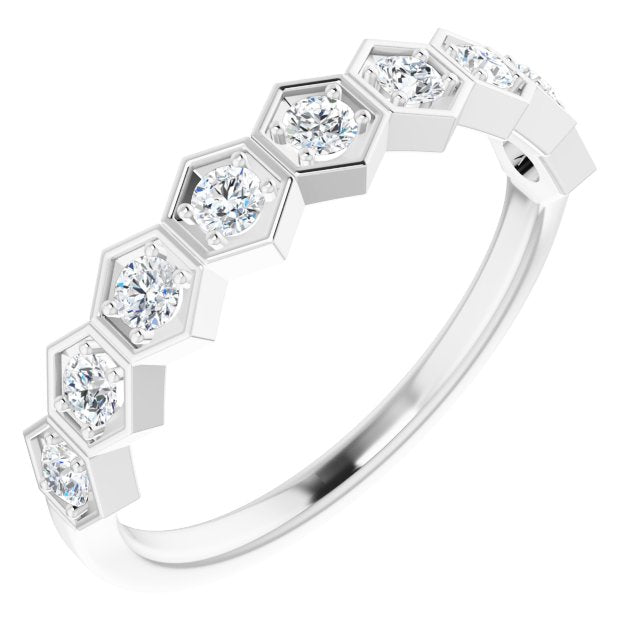 3/8 CTW Lab-Grown Diamond Stackable Ring-14kt White Gold-