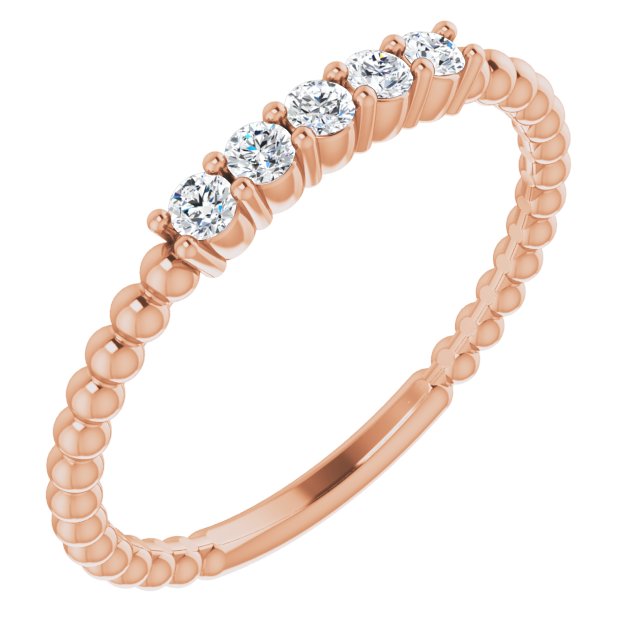 1/6 CTW Lab-Grown Diamond Stackable Ring-14kt Rose Gold-