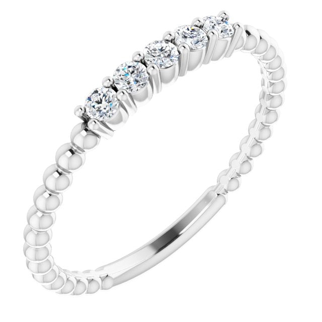 1/6 CTW Natural Diamond Stackable Ring-14kt White Gold-6.00-