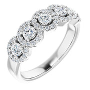 14K White 7/8 CTW Natural Diamond Anniversary Ring