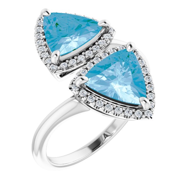 Natural Swiss Blue Topaz & 1/5 CTW Natural Diamond Ring-