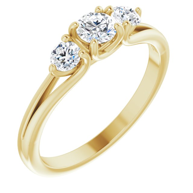 3/4 CTW Diamond Three-Stone Engagement Ring - Primary Stone Size 4.5 MM