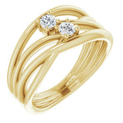 1/5 CTW Diamond Two-Stone Bypass Ring