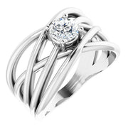 1/4 CT Diamond Solitaire Criss-Cross Ring - Primary Stone 4.1 mm