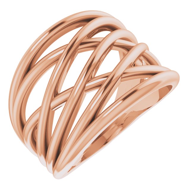 Criss-Cross Ring-14kt Rose Gold-6.00-