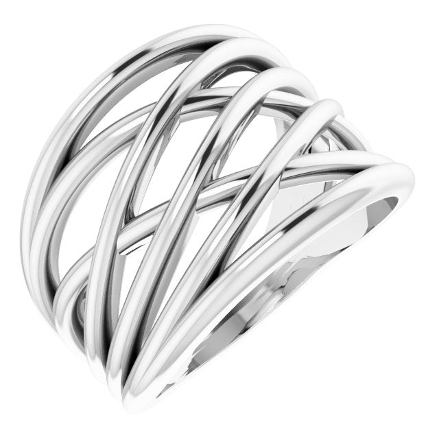 Criss-Cross Ring-14kt White Gold-6.00-