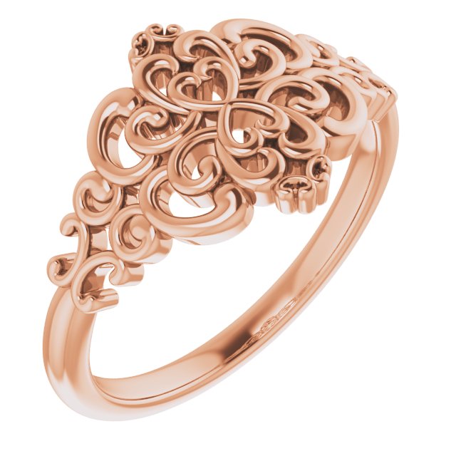 Vintage-Inspired Ring-14kt Rose Gold-6.00-