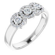 14K White 3/8 CTW Natural Diamond Engagement Ring - Primary Stone Size 3 mm