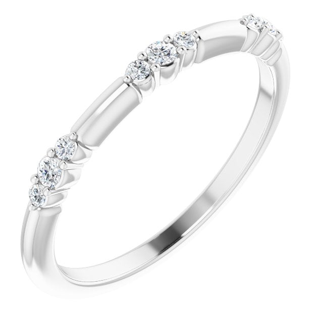 1/8 CTW Lab-Grown Diamond Stackable Ring-14kt White Gold-