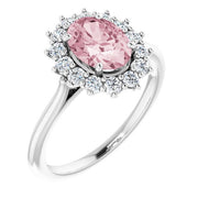 Natural Pink Morganite & 3/8 CTW Natural Diamond Ring