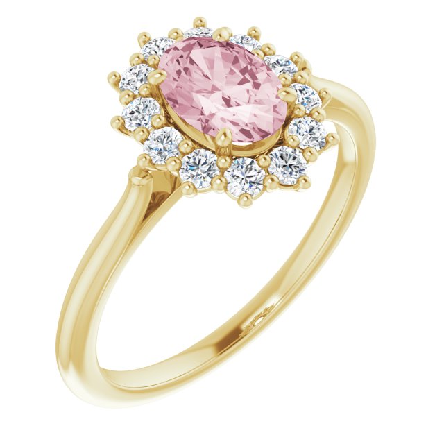 Natural Pink Morganite & 3/8 CTW Natural Diamond Ring