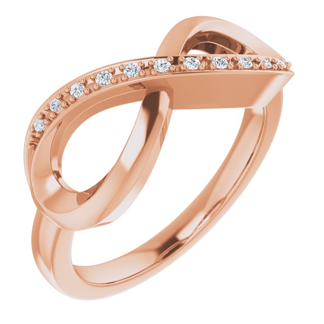 .05 CTW Natural Diamond Infinity-Inspired Ring-14kt Rose Gold-6.00-