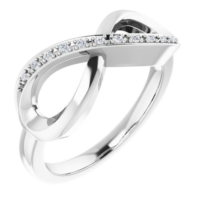 .05 CTW Natural Diamond Infinity-Inspired Ring-14kt White Gold-6.00-