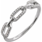 1/6 CTW Natural Diamond Chain Link Ring