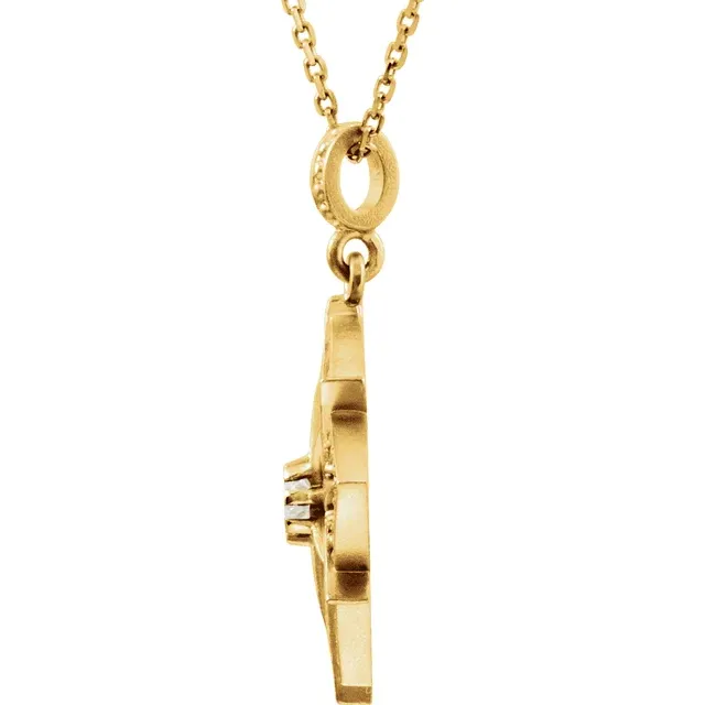 14K Yellow 1/6 CTW Diamond Vintage-Inspired 18" Necklace