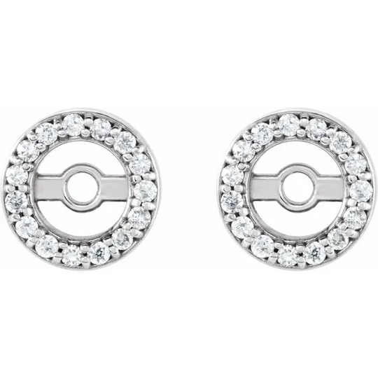 14K White .8 CTW Diamond Earring Jackets with 3.6 mm ID