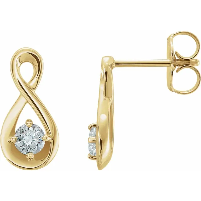 14K Yellow 1/5 CTW Diamond Infinity-Inspired Earrings-