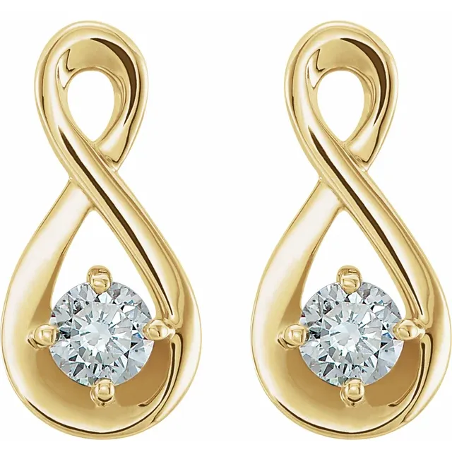 14K Yellow 1/5 CTW Diamond Infinity-Inspired Earrings-