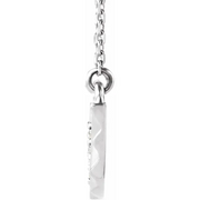 14K White .8 CTW Diamond Curved Bar 16-18" Necklace