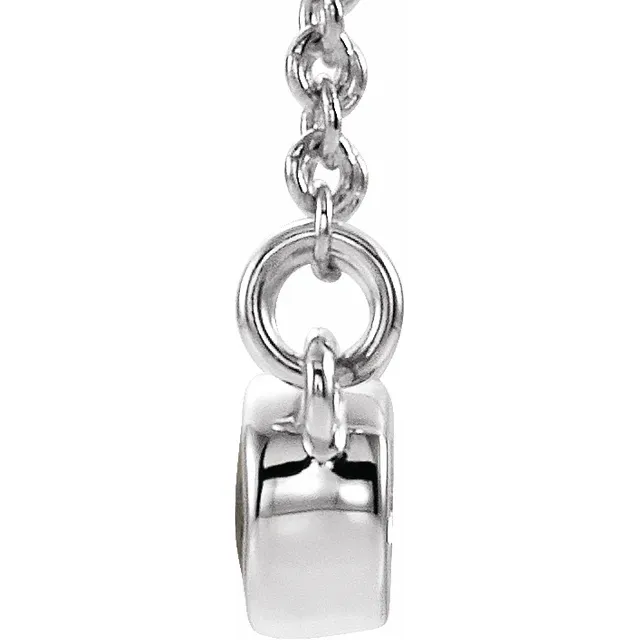 14K White Lab-Grown Alexandrite & .06 CTW Diamond 16" Necklace-