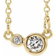 14K Yellow Sapphire & .2 CTW Diamond 16" Necklace